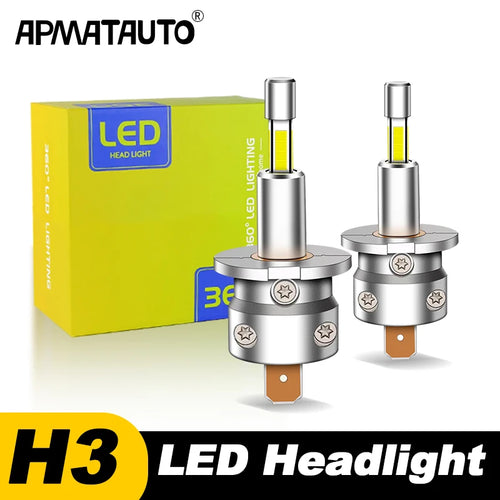 2Pcs H1 H3 LED Headlight Bulb Mini 360 Size 30000LM CSP for Car Headlamp Light Auto Diode Fog Lamps 12V 6000K Automobile
